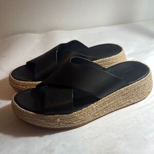 Black Espadrille Platform Sandals